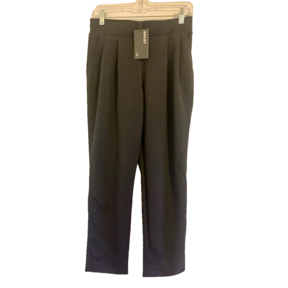 Bailey 44 Pull On Pants in Scuba Knit with Pleats- BLACK